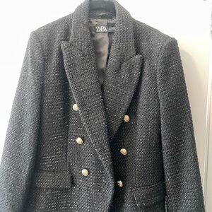 Zara Textured Black Jacket